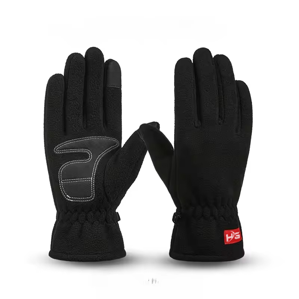 Men Winter Polar Fleece Silica Gel Non Slip Touch Screen Driving Mitten Plus Velvet Thick Warm Sport Cycling Glove Accessories
